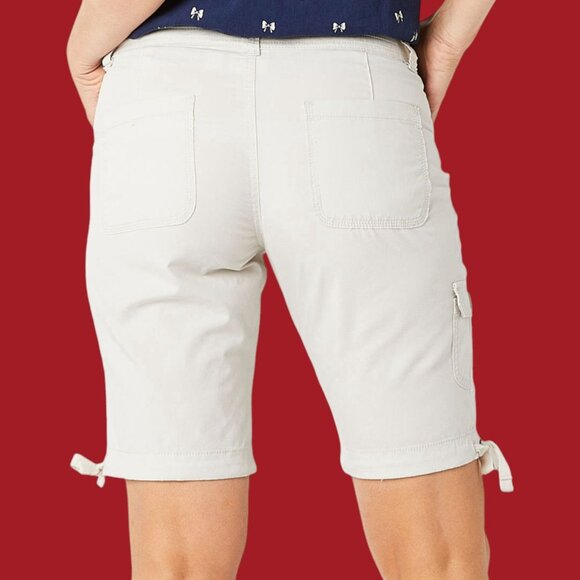 St. John's Bay - Women's Mid-Rise Cargo Bermuda Short - Light Blue - 4 - Picture 4 of 16